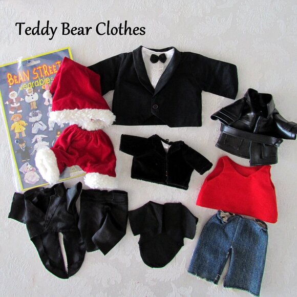 TEDDY BEAR CLOTHES for VARIOUS SIZES of STUFFED BEARS: SANTA & TUXEDO ITEMS ++ - Picture 1 of 3